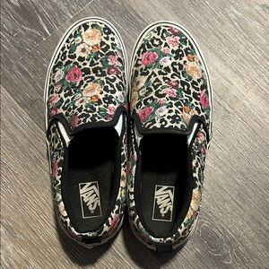 Vans Multicolor Floral Leopard Slip-Ons